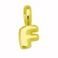 Ciondolo lettera F a palloncino oro, ciondolo alfabeto stile hip-hop per collana DIY. - Ciondolo Lettera F (DN260611-F) / Solo Ciondolo (Senza Catena) / Oro