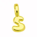 Ciondolo lettera S palloncino oro collana DIY hip hop alfabeto gioielli regalo per donna - Ciondolo Lettera S (DN260611-S) / Pendant Only (Without Chain) / Oro