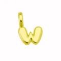 Ciondolo lettera W palloncino gonfio dorato charm collana iniziale fai da te hip hop. - Ciondolo Lettera W Stile Palloncino Bubble (DN260611-W) / Pendant Only (Without Chain) / Oro