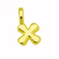 Pendente Lettera X Palloncino Gonfiato Oro Collana DIY Accessorio Moda Gioielli Chic - Ciondolo Lettera X Stile Palloncino Bubble (DN260611-X) / Pendant Only (Without Chain) / Oro