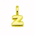 Lucido ciondolo lettera Z in oro bolla alfabeto iniziale collana DIY moda gioiello - Ciondolo Lettera Z (DN260611-Z) / Pendant Only (Without Chain) / Argento