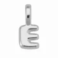 Ciondolo lettera E argento stile palloncino gonfio alfabeto hip hop collana charm DIY - Ciondolo Lettera E (DN260611-E) / Solo Ciondolo (Senza Catena) / Argento