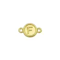 Connettore ciondolo lettera F in metallo dorato per bracciale collana gioielli fai da te - Lettera F (Solo ciondolo)