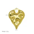 Ciondolo collana cuore irregolare placcato oro, dimensioni 26x34mm, peso 5,0g per donna elegante. - Stile Cuore Irregolare (DN260328-E) (Ciondolo Solo (Senza Catena))