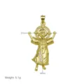 Gold Plated Santo Nino Religious Pendant Necklace Detail View Fashion Jewelry Accessory 21x44mm - Pendant Only (Without Chain) (DN260336-F)