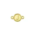 Dettaglio del connettore con ciondolo lettera J in metallo dorato per bracciali e collane DIY. - Lettera J (Solo ciondolo)
