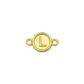 Ciondolo lettera L in metallo dorato connettore a doppio anello per creazione gioielli DIY - Lettera L (Solo ciondolo)