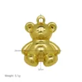 Vista dettagliata ciondolo orsetto placcato oro, ciondolo in metallo lucido per collana. - Stile Orso Lucido (DN260328-G) (Ciondolo Solo (Senza Catena))