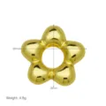 Ciondolo gioiello fiore a 5 petali placcato oro dettaglio, misura 30mm, finitura rame. - Stile Stella Fiore Puff (DN260328-J) (Ciondolo Solo (Senza Catena))