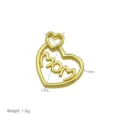 Ciondolo a cuore MOM dorato regalo per festa della mamma accessorio gioiello 17x15mm - DN260332-K Stile (Ciondolo Solo (Senza Catena))