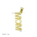 Gold MOM letter pendant detail, featuring a hollow heart design, height 30mm, weight 1.6g. - Pendant Only (Without Chain) / Gold Vertical MOM Hollow Heart (DN260333-J)