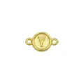 Ciondolo connettore rotondo lettera Y placcato oro accessorio metallico per gioielli DIY - Lettera Y (Solo ciondolo)