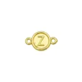 Connettore ciondolo bracciale rotondo metallo dorato lettera Z per creazione gioielli fai da te. - Lettera Z (Solo ciondolo)
