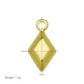 Ciondolo a rombo in ottone placcato oro, misura 10x19mm, accessorio per gioielli leggero. - Stile Rombo (DN260328-P) (Ciondolo Solo (Senza Catena))