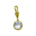 Vergoldeter Kupfer runder Zirkonia Anhänger DIY Schmuck Accessoire minimalistischer Stil. - Runder Stil (DN260316-A) / Nur Anhänger (Ohne Kette) / Transparent