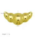Pendentif coquille d'arachide en cuivre plaqué or 18K lisse bijou minimaliste mode 55mm - Relief 3D Incurvé (DN260425-D) Pendentif Seul (Sans Chaîne)