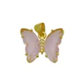 Ciondolo farfalla in oro con zircone cubico rosa cristallo pietra gioiello chic variante - Farfalla B (DN260517) / Solo Ciondolo (Senza Catena)
