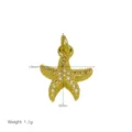 Primer plano del colgante de estrella de mar bañado en oro con brillantes cristales de circonita. - Forma de Estrella de Mar Micro Incrustado (DN260410-L) Colgante Solo (Sin Cadena)