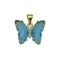 Exquisite 18K gold plated copper blue crystal butterfly pendant necklace charm for stylish women - Butterfly E (DN260517) / Pendant Only (No Chain)