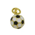 Gold and enamel soccer ball pendant charm, ideal for DIY necklaces and bracelets accessories. - Pendant Only (DN260406-B) / Medium (8mm) / Black and White