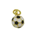 Gold tone metal soccer ball pendant with black and white enamel detail for necklace bracelet charm - Pendant Only (DN260406-C) / Small (6mm) / Black and White