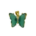 Green Cubic Zirconia Butterfly Pendant Gold Plated Copper Jewelry Charm for Women Necklace - Butterfly G (DN260517) / Pendant Only (No Chain)