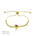 Goldene Boxketten-Schiebearmband mit Kolumbien-Landkarten-Anhänger in Emaillefarben. - Kolumbien Karte Stil (DB260306-B) / 25cm / 4.3g / Gold