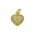 Vergoldeter Herz Anhänger glitzernder Zirkonia Mikro-Pavé süßer Charm Schmuck Accessoire - Weißer Herzstil (DN260115-H) / Einzelner Anhänger (Ohne Kette)