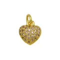 Vergoldeter Kupfer Herz Anhänger Halskette mit Funkelnden Pinken Zirkonia Steinen - Rosa Herzstil (DN260115-I) / Einzelner Anhänger (Ohne Kette)