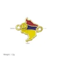 Kolumbien Karte Anhänger vergoldet Emailliert Fußball DIY Schmuck Zubehör Herstellung 1Stk - Karte Fußball Verbinder Anhänger (DB260306-B) / Nur Anhänger (16x14mm) (Ohne Kette) / Gold