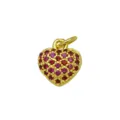 Vergoldeter Herz Anhänger mit Zirkonia Steinen Modische Halskette Schmuck Geschenk - Roter Herzstil (DN260115-J) / Einzelner Anhänger (Ohne Kette)