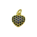 Vergoldete blaue Zirkon Herz Anhänger Halskette, elegante Variante mit detailreichem Design. - Blauer Herzstil (DN260115-K) / Einzelner Anhänger (Ohne Kette)