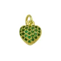 Vergoldeter Herz-Anhänger mit grünen Zirkonia Steinen eleganter Schmuck Anhänger - Grüner Herzstil (DN260115-M) / Einzelner Anhänger (Ohne Kette)