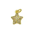Vergoldeter Stern Anhänger mit funkelnden Zirkonia Steinen für Damen Halskette Schmuck Zubehör. - Weißer Sternstil (DN260115-N) / Einzelner Anhänger (Ohne Kette)