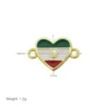 Vergoldet Emailliert Herz Flagge Anhänger Metall DIY Armband Verbinder Komponente 18x11mm - Herz Karte Verbinder Anhänger (DB260306-L) / Nur Anhänger (18x11mm) (Ohne Kette) / Gold