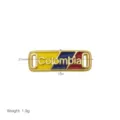 Gold Metall Kolumbien Flagge Emailliert Charms Anhänger Zubehör Größe 21x7mm leicht 1.9g - Länglicher Rechteckiger Anhänger (DB260306-O) / 1 Stück (21x7mm)