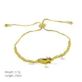Goldfarbenes Schiebe-Boxkettenarmband mit buntem Sneaker-Anhänger, stilvoll und verstellbar. - 3D Fußballschuh Armband (DB260306-M) / 23cm / 4.7g