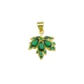 Gold plated green cubic zirconia maple leaf pendant luxury necklace fashion jewelry women gift - Pendant Only-Green (DN260306-D)