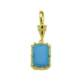 Pendentif de collier minimaliste plaqué or 18K en zircon carré coloré accessoire - Pendentif Seul (Sans Chaîne) (DN260314-D) / Bleu
