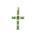 Exquisite gold plated green zirconia cross pendant necklace sparkling detail accessory for women - DN260310-E (Pendant Only)