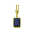 Exquisite square blue zircon 18k gold plated necklace pendant accessory for women daily wear - Dark Blue