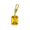 Exquisite yellow cubic zirconia gold plated pendant detail, elegant jewelry accessory. - Yellow