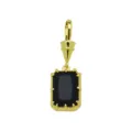 Exquisite 18k gold plated copper square black zircon necklace pendant for stylish daily wear. - Black