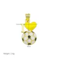 Colorful enamel love soccer pendant necklace accessory for sports fans fashion jewelry gift - Yellow Heart Soccer Style (Pendant Only)