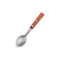 Titanium spoon with wooden handle and dual rivet design for elegant western dining tableware. - Titanium Wood Tea Spoon