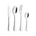 Ensemble de couverts en acier inoxydable 4 pièces poli couteau fourchette cuillère - Couteau de table 410 / Argent