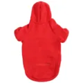 Red pet hoodie detail, showcasing the convenient back zipper pocket and comfortable hood design. - 2XL / Red