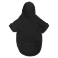 Detailed view of black dog hoodie back with zipper pocket and hood for large dogs. - 2XL / Black