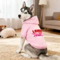 Pink dog hoodie with letter print, soft comfortable fleece pet apparel for medium dogs. - 3XL / Pink