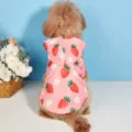 Joli imperméable rose pour animal avec imprimé fraise et détail de capuche pour petits chiens. - XS / Rose